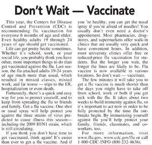 CDC Influenza Matte Article - Young Adults