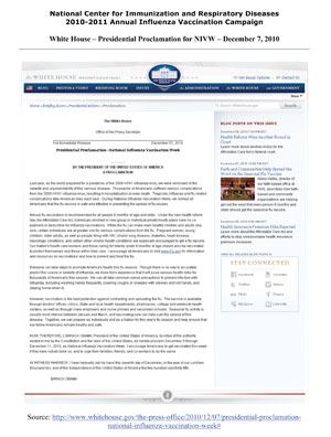 CDC Influenza White House Digital Press Release