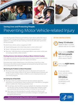 CDC NCIPC Fact Sheet: Preventing Motor Vehicle-related Injury